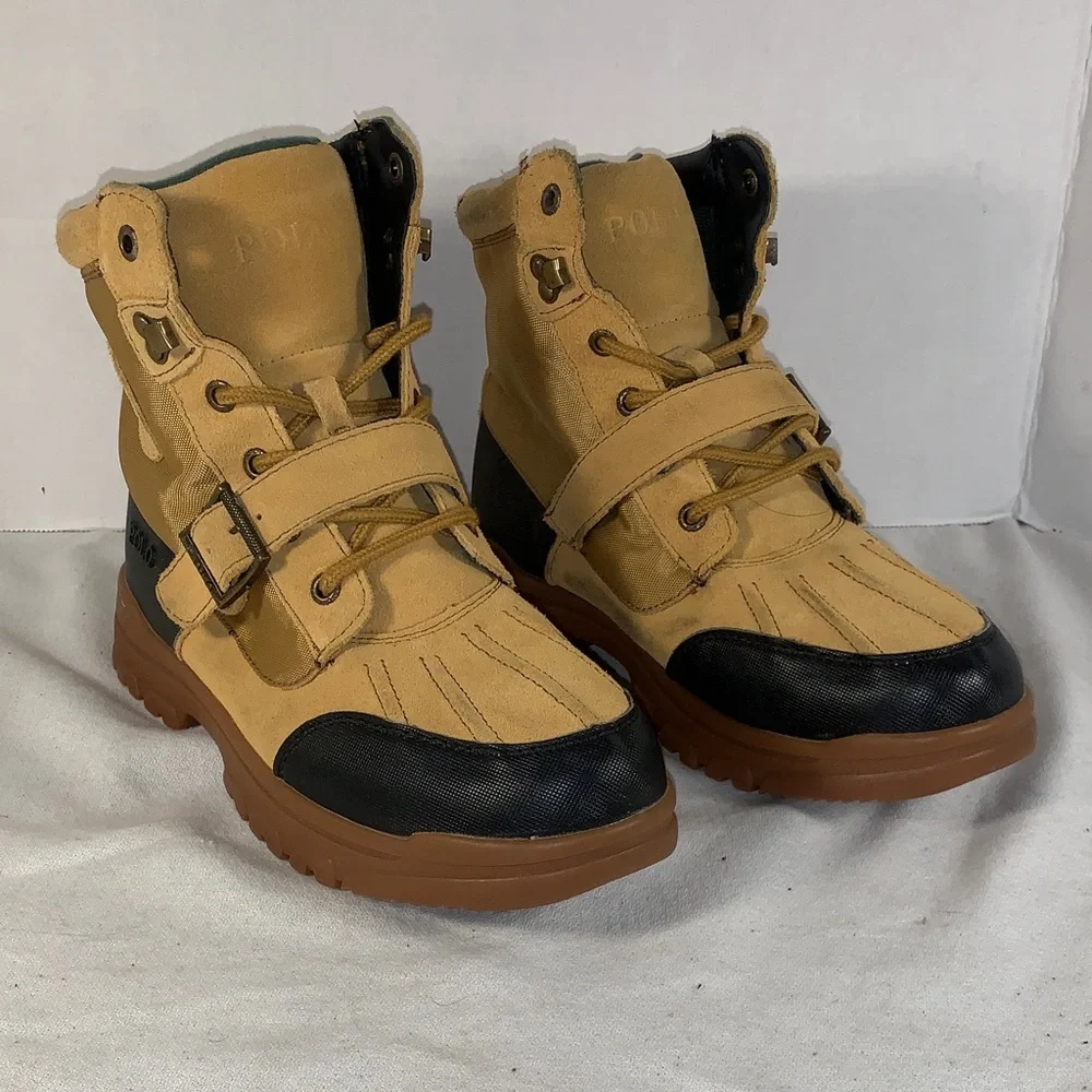Polo by Ralph Lauren Tan and Black Kids Outdoor Boots